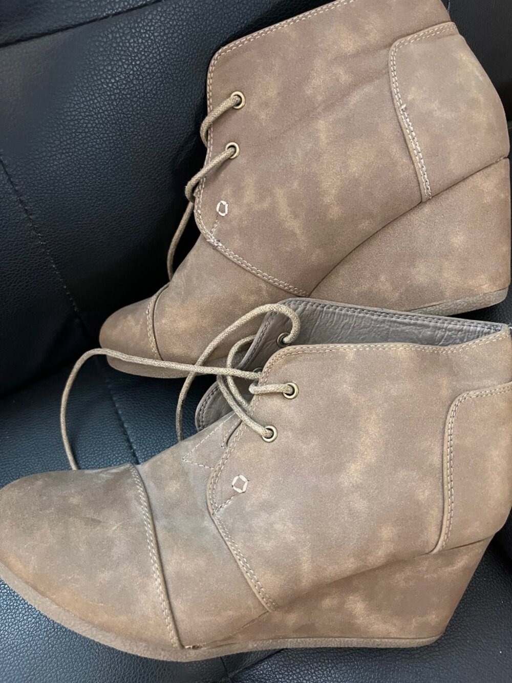 Brown Wedge Ankle Boots